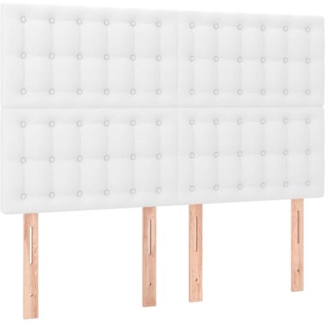 vidaXL Testiera Bianca 144x5x118/128 cm in Similpelle