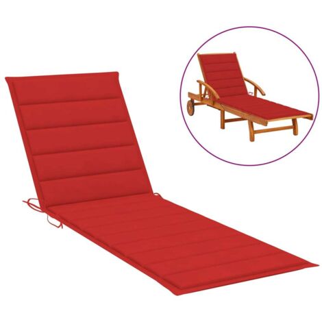 vidaXL Cuscino per Lettino Rosso 200x70x3 cm in Tessuto Oxford