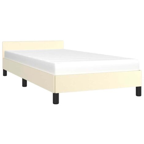 vidaXL Giroletto con Testiera senza Materasso Crema 90x200 cm (1/5)