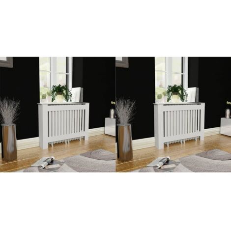 Copritermosifoni 2 pz in MDF 112 cm Bianco vidaXL 349063