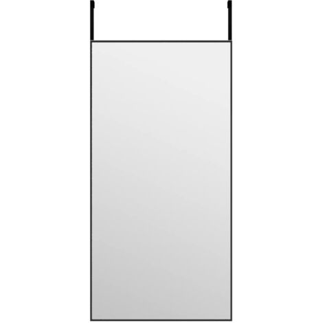 vidaXL Specchio da Porta Nero 40x80 cm in Vetro e Alluminio