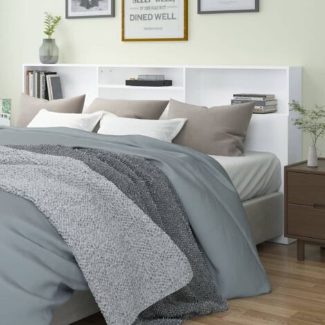 vidaXL Testiera con Contenitore Bianco 220x19x103,5 cm
