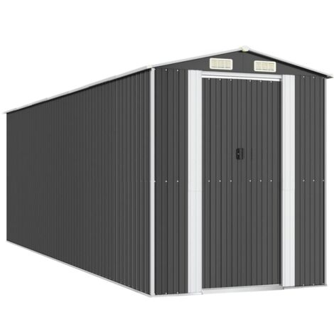 vidaXL Capanno da Giardino Antracite 192x606x223 cm in Acciaio Zincato