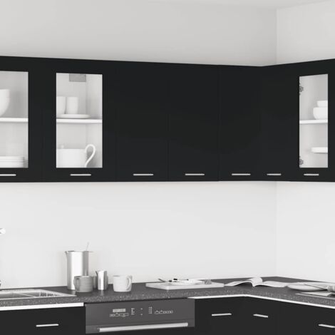 vidaXL Mobile Pensile “Lyon” Nero 60x31x60 cm in Legno Multistrato