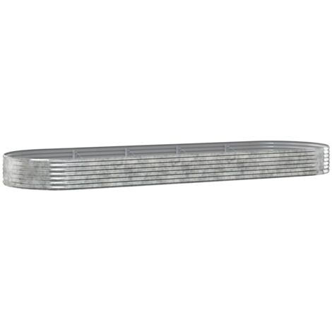 vidaXL Letto Giardino Acciaio Zincato 450x140x36 cm Argento