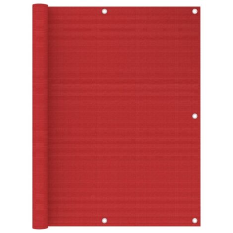 vidaXL Paravento da Balcone Rosso 120x500 cm in HDPE