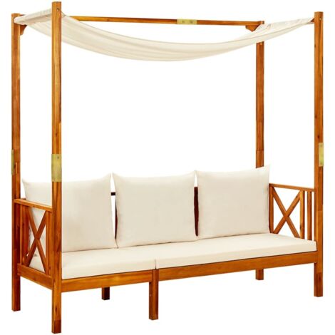 vidaXL Panchina da Giardino con Baldacchino Legno Massello di Acacia