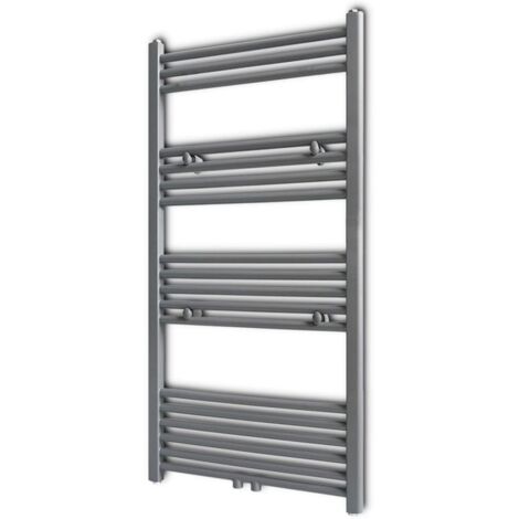 vidaXL Radiatore Centrale Portasciugamano Dritto Grigio 600 x 1160 mm