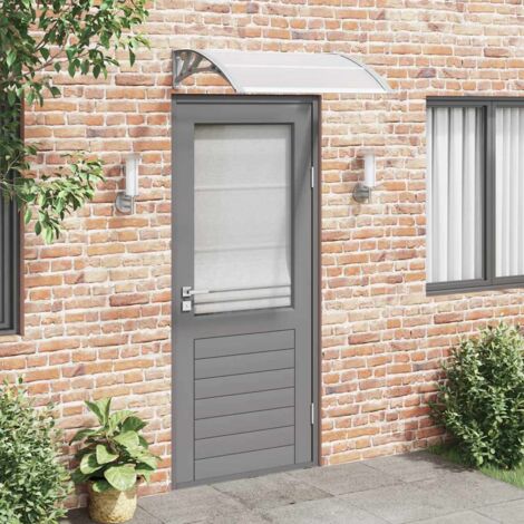vidaXL Pensilina per porta grigia e trasparente 100x75 cm in policarbonato