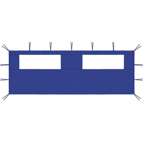 vidaXL Parete con Finestre per Gazebo 6x2 m Blu