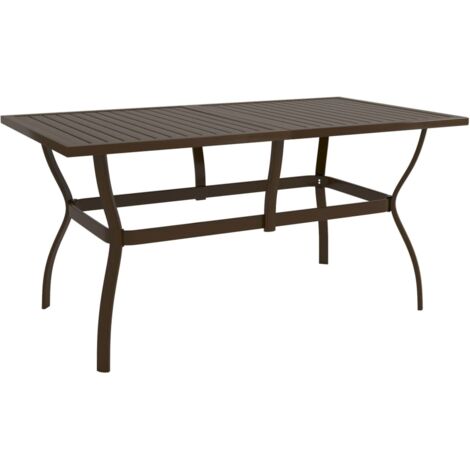 vidaXL Tavolo da Giardino Marrone 140x80x72 cm in Acciaio