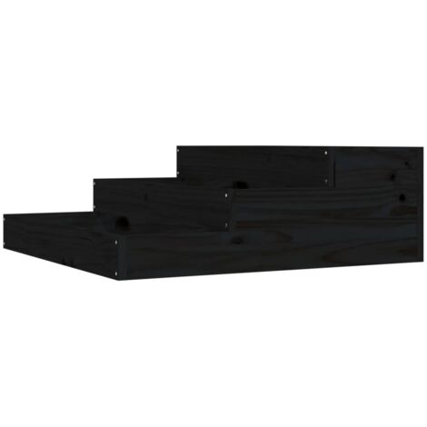 vidaXL Fioriera Nera 78x78x27 cm in Legno Massello di Pino (1/5)