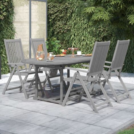vidaXL Set da Pranzo per Giardino 5 pz in Legno Massello di Acacia (1/5)