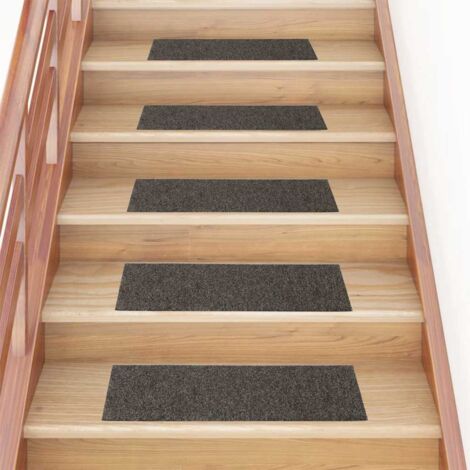 vidaXL Tappetini per scale autoadesivi 15 pz 76x20 cm antracite rettangolari