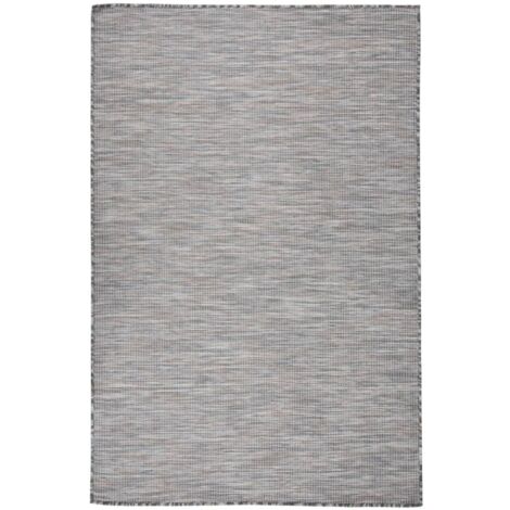 vidaXL Tappeto da Esterni a Tessitura Piatta 120x170 cm Marrone e blu