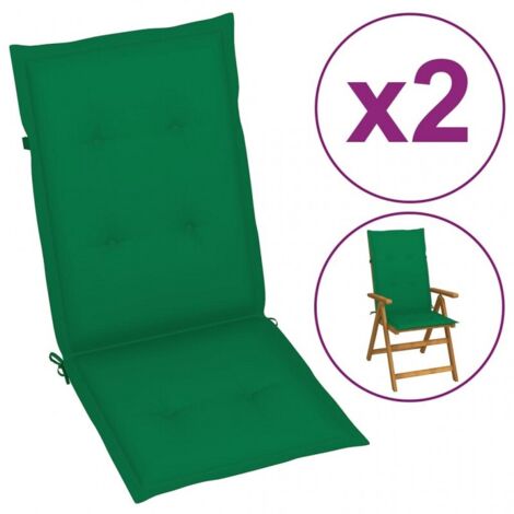 Cuscini per Sedie 2 pz Verdi 120x50x3 cm in Tessuto vidaXL (1/5)