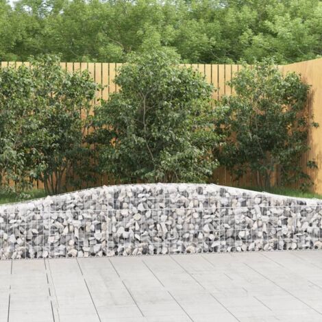 vidaXL Cesti Gabbioni ad Arco 5 pz 400x30x40/60 cm Ferro Zincato