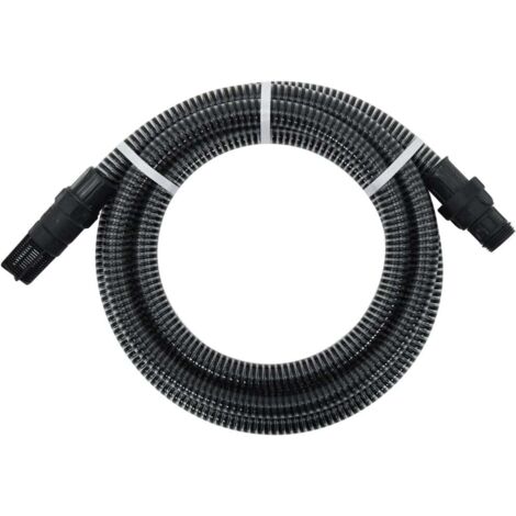 vidaXL Tubo di Aspirazione con Raccordi in Ottone Nero 1" 4 m in PVC