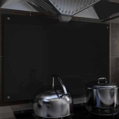 vidaXL Paraschizzi per Cucina Nero 90x60 cm in Vetro Temperato