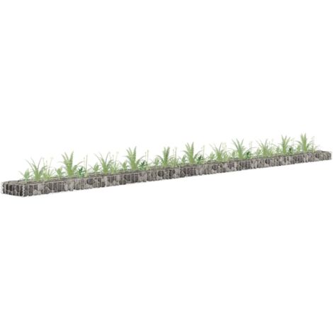 vidaXL Gabbione Letto Rialzato in Acciaio Zincato 450x30x10 cm
