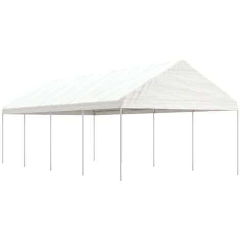 vidaXL Gazebo con Tetto Bianco 8,92x4,08x3,22 m in Polietilene