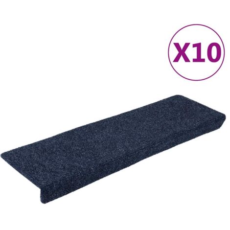 vidaXL Tappetini per scale autoadesivi 10 pz 65x21x4 cm Antracite Bordo rettangolare