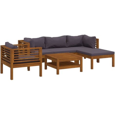 vidaXL Set Divani da Giardino 6 pz con Cuscini in Massello di Acacia