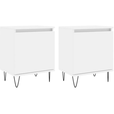 vidaXL Comodini 2 pz Bianchi 40x30x50 cm in Legno Multistrato