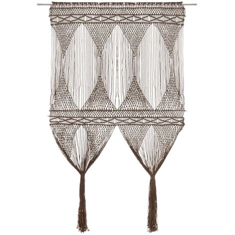 vidaXL Tenda Macramè Grigio Talpa 140x240 cm in Cotone