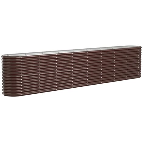 vidaXL Letto Giardino Acciaio Zincato 332x40x68cm Marrone (1/5)