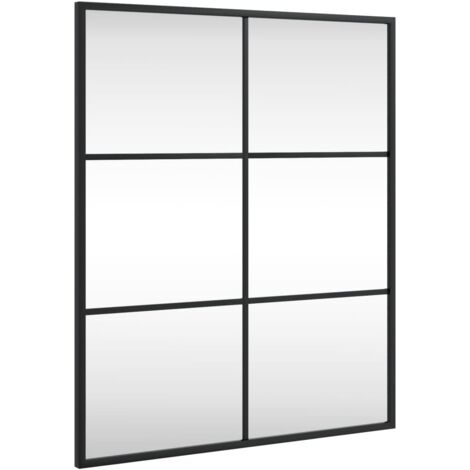 vidaXL Specchio da Parete Nero 50x60 cm Rettangolare in Ferro