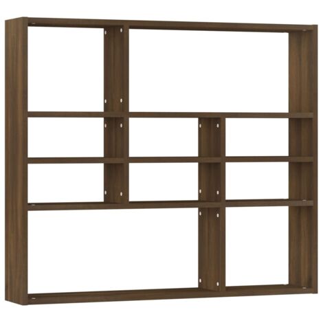 vidaXL Scaffale a Parete Rovere Marrone 90x16x78 cm Legno Multistrato