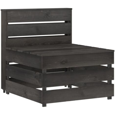 vidaXL Divano Centrale da Giardino Pallet Legno Pino Impregnato Grigio