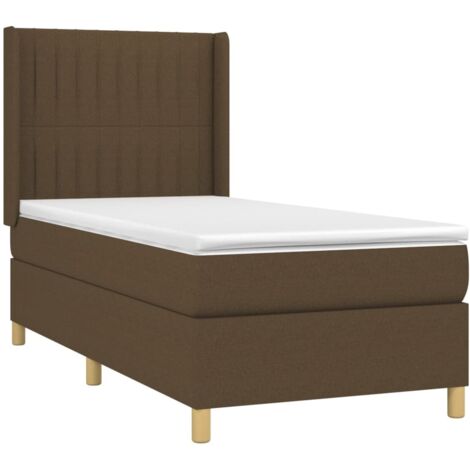 Giroletto a Molle con Materasso Marrone Scuro 80x200 cm Tessuto vidaXL (1/5)