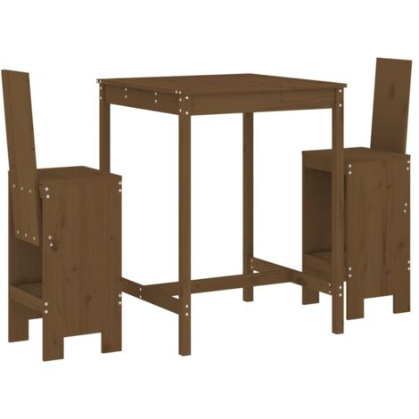 vidaXL Set Bar da Giardino 3 pz ambra in Legno Massello di Pino
