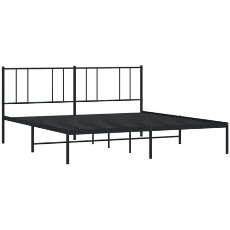 vidaXL Giroletto con Testiera in Metallo Nero 180x200 cm (1/5)