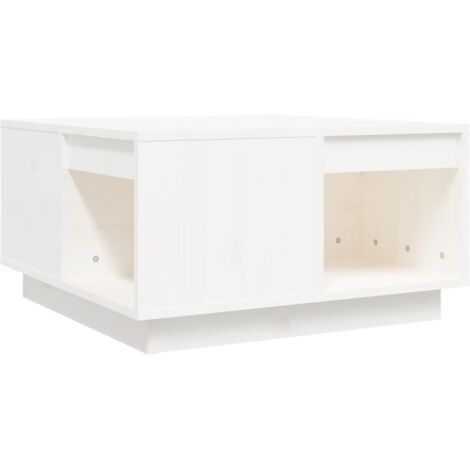 vidaXL Tavolino da Salotto Bianco 60x61x32,5 cm Legno Massello di Pino