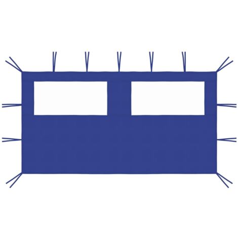 vidaXL Parete con Finestre per Gazebo 4x2 m Blu