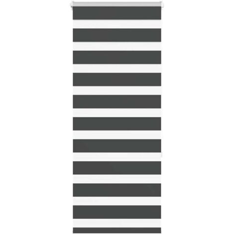 vidaXL Tenda a Rullo Zebra Nero Larghezza Tessuto 55,9 cm Poliestere