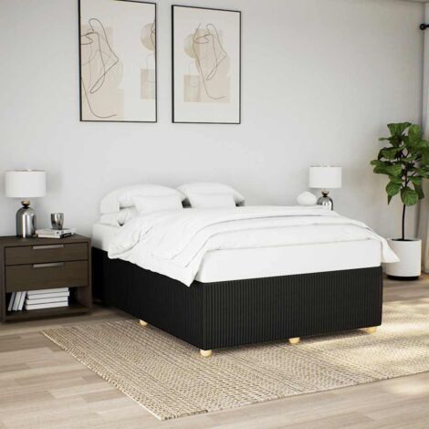 vidaXL Giroletto senza Materasso Nero 140x190 cm in Tessuto (1/5)