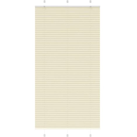 vidaXL Tenda Plissettata Crema 105x200 cm Larghezza Tessuto 104,4 cm