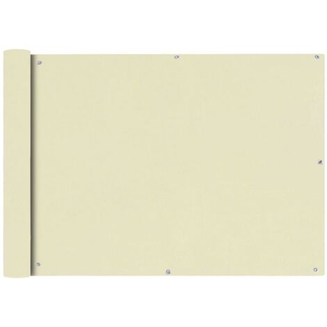 vidaXL Paravento da Balcone in Tessuto Oxford 75x600 cm Crema