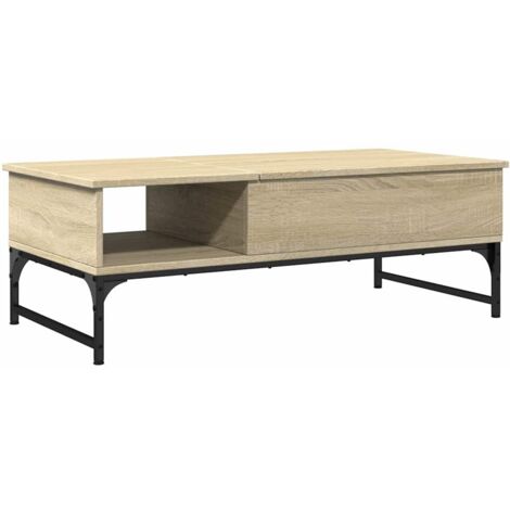 vidaXL Tavolino Salotto Rovere Sonoma 100x50x35 cm Multistrato Metallo