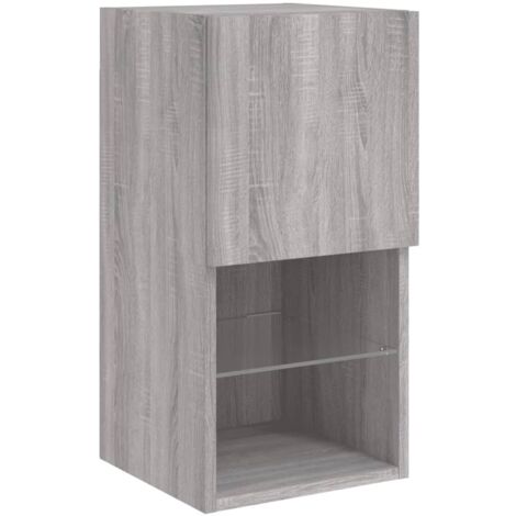 vidaXL Mobile TV con Luci LED Grigio Sonoma 30,5x30x60 cm