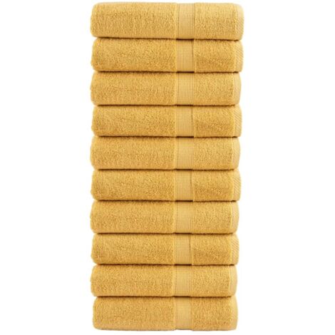 vidaXL Asciugamani da Doccia SOLUND 10 pz Oro 70x140 cm 600gsm