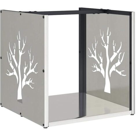 vidaXL Rastrelliera per Legna da Ardere 40x40x40 cm in Acciaio Inox