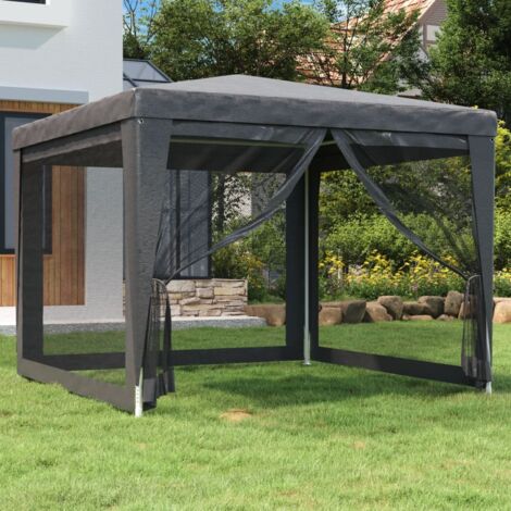 vidaXL Tenda per Feste con 4 Pareti in Rete Antracite 3x3 m in HDPE (1/5)