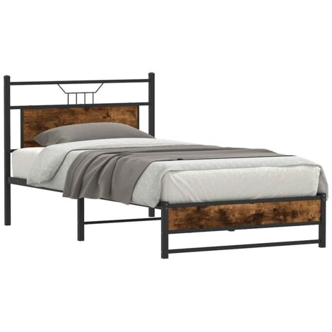 vidaXL Giroletto senza Materasso Rovere Fumo 100x200 cm in Truciolato (1/5)