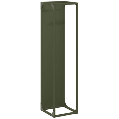 vidaXL Rastrelliera per Legna da Ardere Verde Oliva 25x25x100 cm