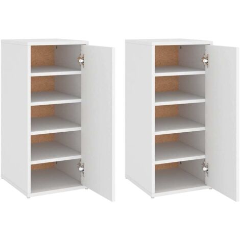 vidaXL Scarpiere 2 pz Bianche 32x35x70 cm in Legno Multistrato